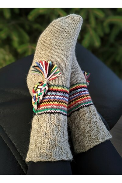 Günebakan Hand Knitted Wool Socks Compatible with Sizes 37-38-39