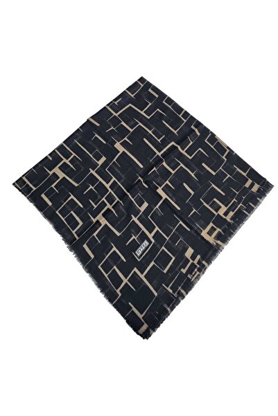 Eyfel FLAMLI PAMUK TÜLBENT SİYAH ZEMİN