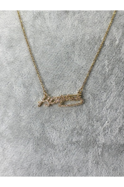 divakse Steel Necklace Mka Signature Zircon Stone Gold