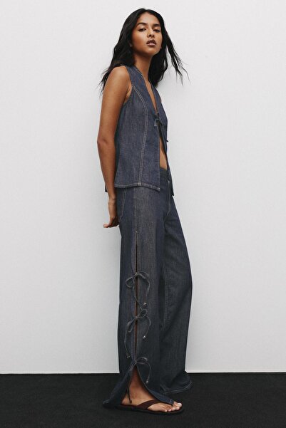 Pull & Bear Denim top with ties