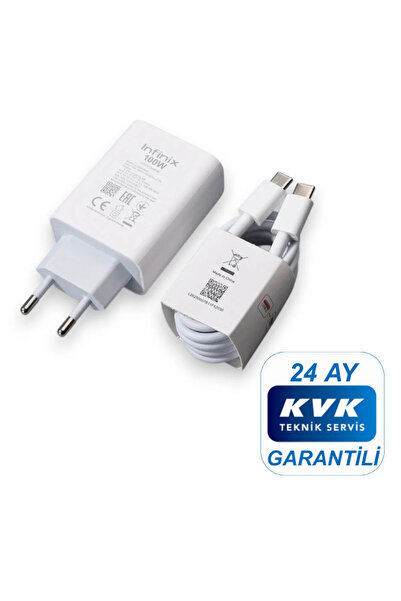 xımıx INFINIX 100W (WATT) Hızlı Şarj Aleti Adaptörü Kablo Seti ( KVK Teknik S...