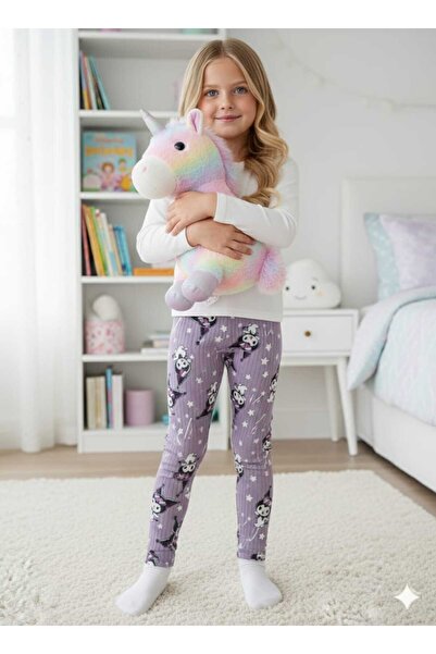 Pıtırkids KUROMİ BASKILI KIŞLIK ŞARDONLU FİTİLLİ TAYT