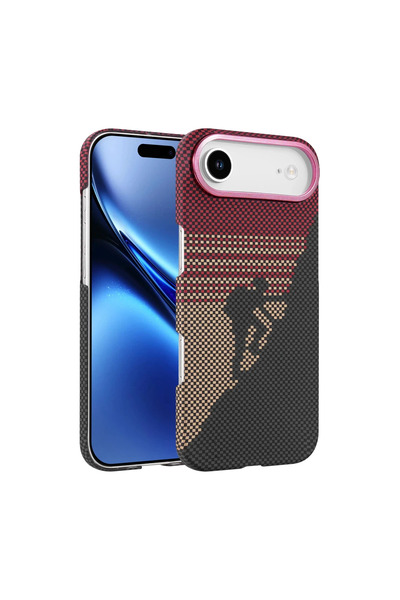 UnDePlus Apple iPhone 17 Air Kılıf Kevlar Desenli Karbon M-Safe Magnetik Şarj...