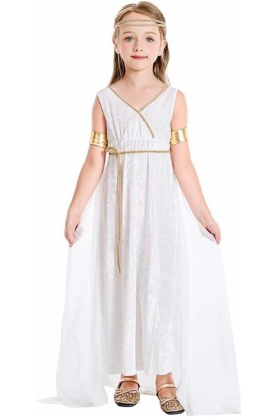 Arabest طقم زيّ التوغا اليوناني للأطفال، زي تنكري، فستان أثينا اليوناني، زيّ ...
