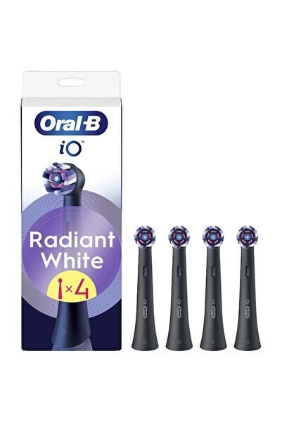 Oral-B iO Radiant White toothbrush refills, compatible only with the iO series, Black, 4 pcs