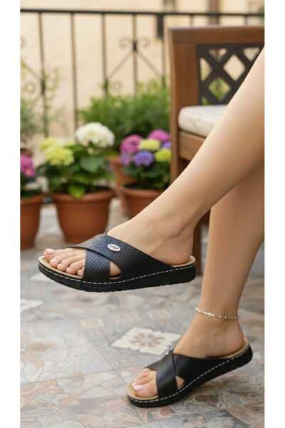 stil shoes Γυναικείες μαύρες ορθοπεδικές μαλακές παντόφλες καθημερινής χρήσης...