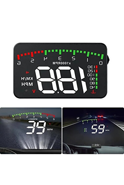 Renvox Volkswagen Uyumlu 3.5'' OBD HUD Dijital Hararet-Hız-Devir-Voltaj Göste...