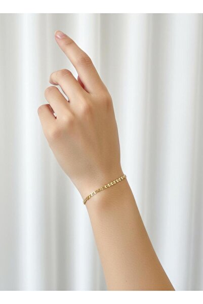 kuyumcu nurettin 1,20 gr (GRAM) Hestia Bileklik 1mm Künye 14 Ayar Altın