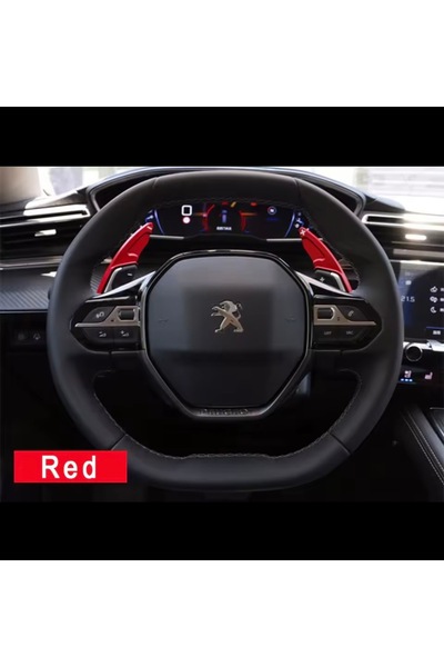 YıldızTuning Peugeot 508 F1 Direksiyon Kırmızı Kulakçık Aksesuar 2019-2024