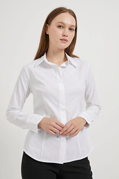 Modasultan Women's Slim Fit Stylish Transitional Long Sleeve Shirt with Pen D...