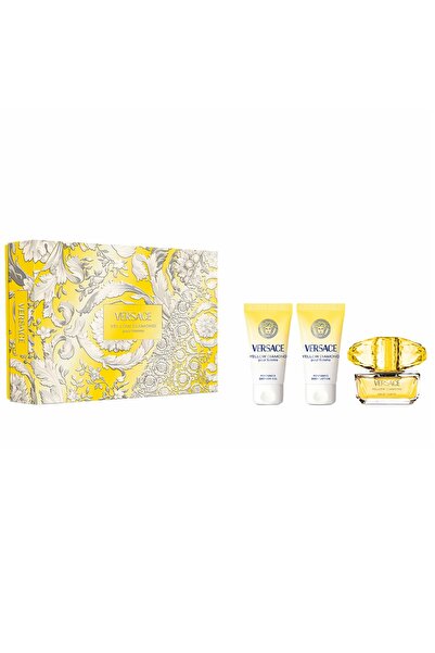 Versace Set cadou Yellow Diamond, pentru femei, Apă de toaletă 50ml + Gel de duș 50ml + Loțiune de corp 50ml
