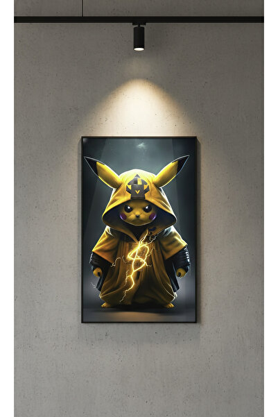 LUNA DİZAYN Pikachu Temalı Baskılı Metal Poster , Yıldızlı Hediyelik Tablo Ev...