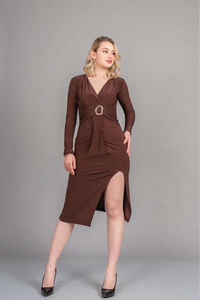 MissVina فستان أورا كارديجان نصف بأزرار على الجهتين شق 50358