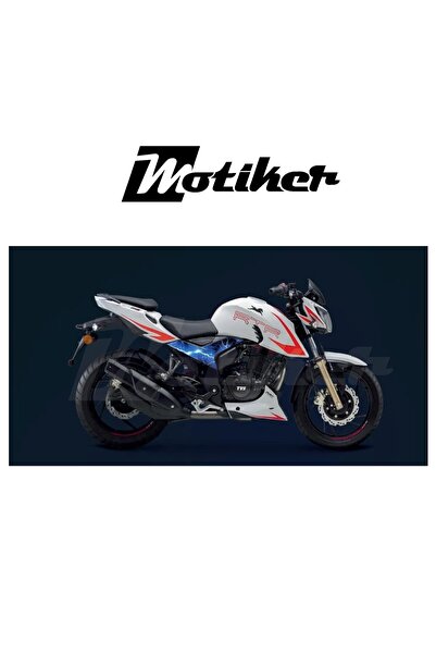 Motiker TVS RTR 200 Orta Şase Mavi Şimşek Tasarım Sticker Etiket Modeli