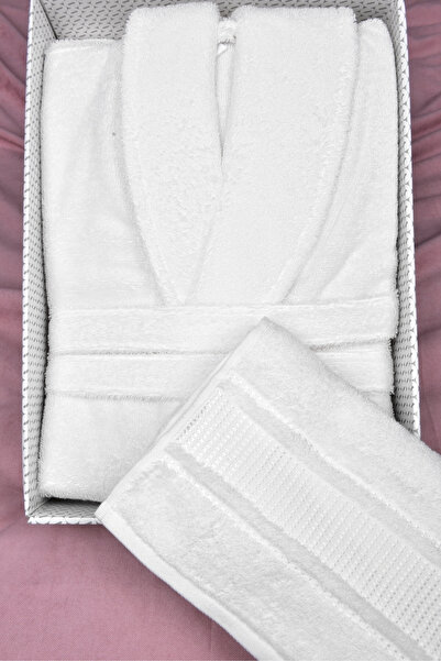 Özdilek Colourist Şalyaka Bornoz Baş Havlusu-beyaz (S-M)