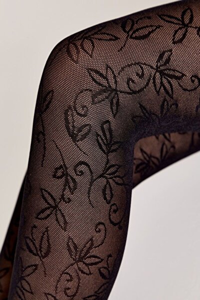 Conte Elegant Șosete pentru copii cu model floral ajurat, Ketty 40 Den - Nero, 104-110 (16)