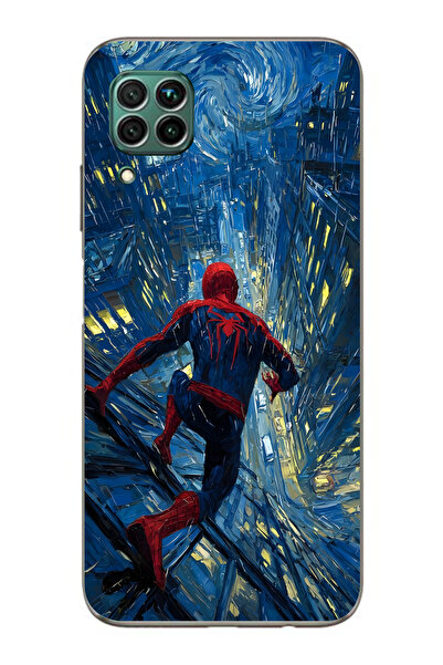 Manitoba Huawei P40 Lite Uyumlu Baskılı Yumuşak Silikon Şeffaf Telefon Kılıfı