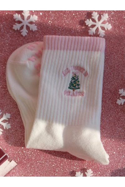 Loova All I Want Is Pilates - Christmas Themed Non-Slip Sole Pilates Socks