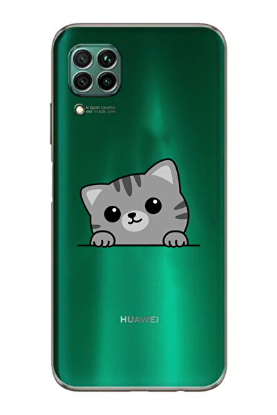 Manitoba Huawei P40 Lite Uyumlu Baskılı Yumuşak Silikon Şeffaf Telefon Kılıfı