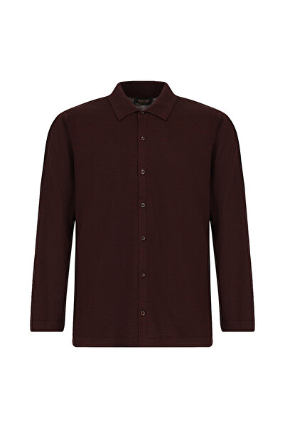 Abdullah Kiğılı قميص من الصوف بقصة عادية مع ياقة وأزرار