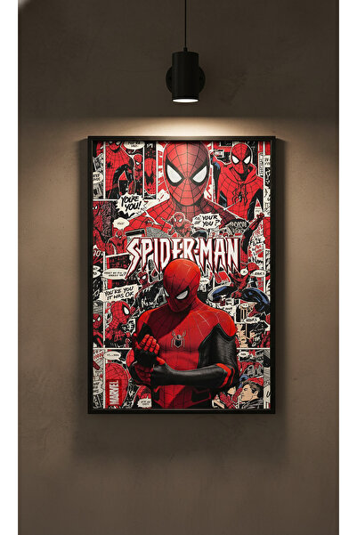 LUNA DİZAYN "Örümcek Adam " Baskılı Metal Poster, Hediyelik Tablo 30x40 cm