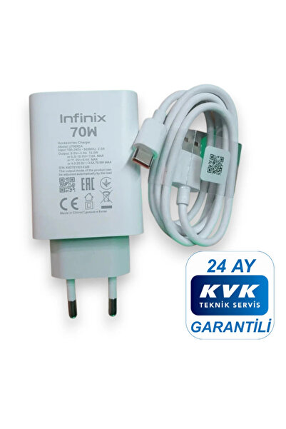 xımıx INFINIX 70W (WATT) Hızlı Şarj Aleti Adaptörü Kablo Seti ( KVK Teknik Se...