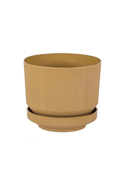 SERİNOVA Lüks Çizgili Desenli Saksı 1,7 Lt