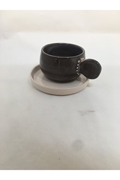 seramikanaz El yapımı seramik kahve rengi minimal kahve fincanı