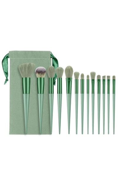 SELA Set of 13 Makeup Brushes Emerald Touch