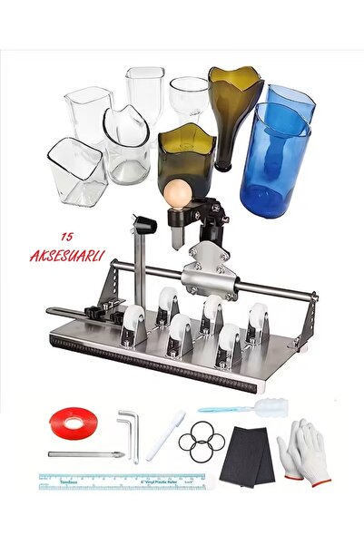 BGA Profesyonel cam şişe kesici kare, yuvarlak, zikzak cam şişe keser 15 akse...
