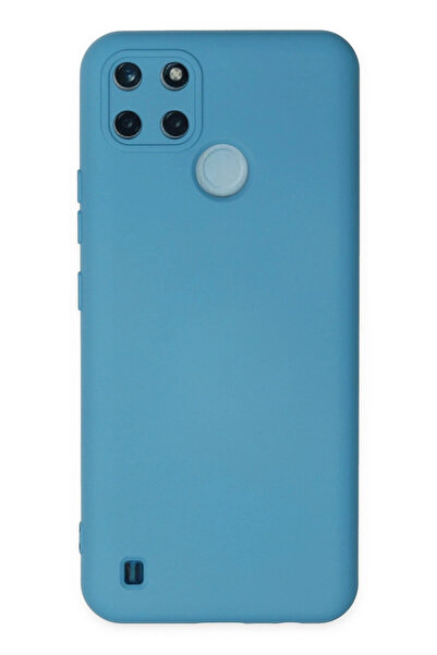 NewFace 1613341747 حافظة ريلمي C25Y من السيليكون المخملي الداخلي (214133) - أزرق