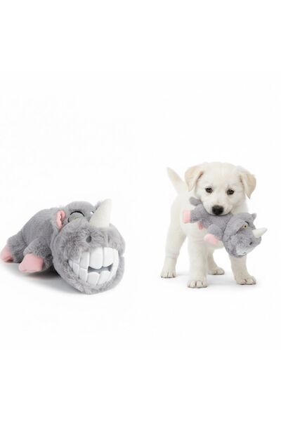 SilverPetshop Su Aygırı Şeklinde Cikcik Sesli Evcil Hayvan Peluş Oyuncağı Ked...