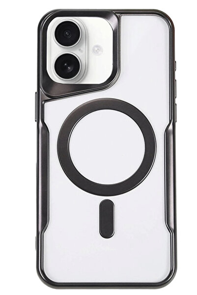 NewFace غطاء سيليكون ماج سيف لهاتف آيفون 16 من أوزلستور (92203) - أسود