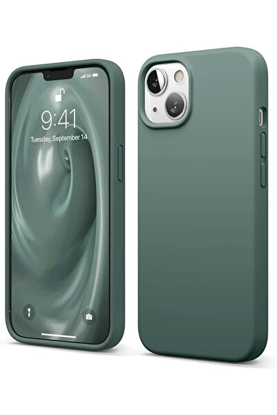 NewFace حافظة OZLSTOR لهاتف iPhone 14 من السيليكون الأول - (120213) أخضر داكن