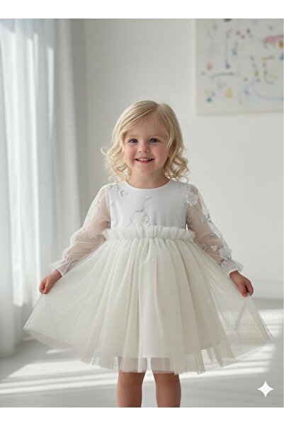BİLGEN Style Girls' Festive Dress Seasonal 3D Dimensional Rose Detail Cotton ...