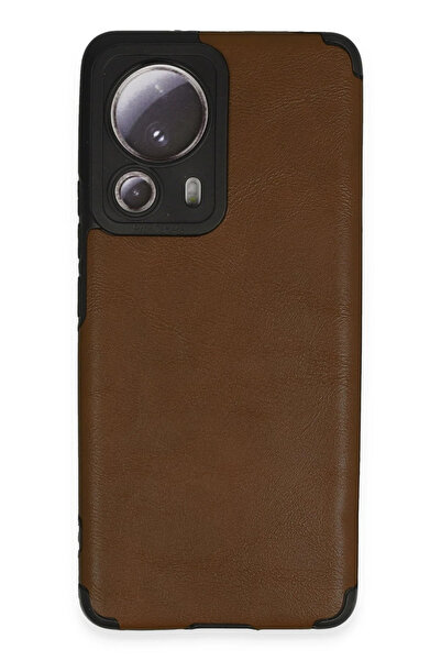 NewFace حافظة OZLSTOR لهاتف شاومي مي 13 لايت من الجلد والسيليكون (91435) - بني