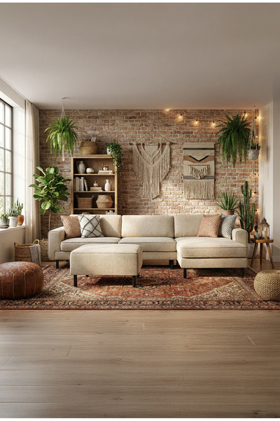 Rolivs Mokka Mini Köşe / Doğal Doku/ Hazel