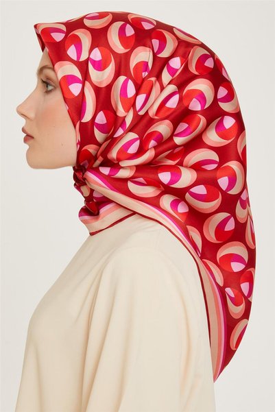 Armine Geometrik Desenli Twill Saf İpek Eşarp 9219D 83