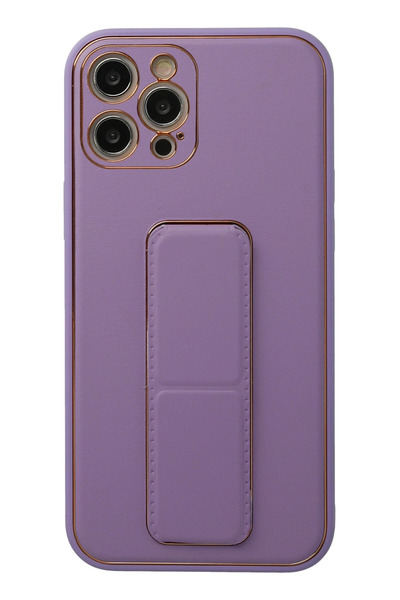 NewFace 1612949747 حافظة آيفون 12 برو من جلد الكوكو مع حامل (174929) - أرجواني