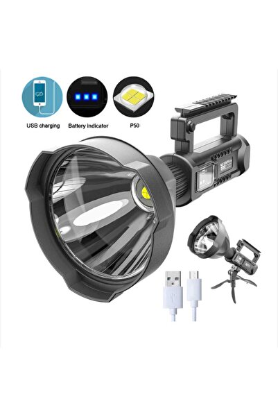 Super Lanterna Profesionala, cu Led XHP70.2, Raza de actiune 800m, 4 moduri d...