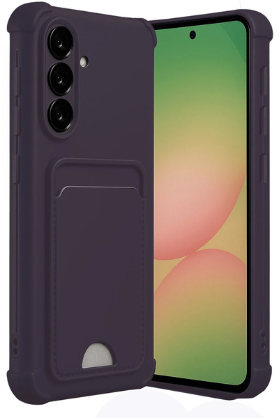 NewFace 1611659747 حافظة سامسونج جالاكسي A56 من السيليكون مع حامل بطاقات كيلف...