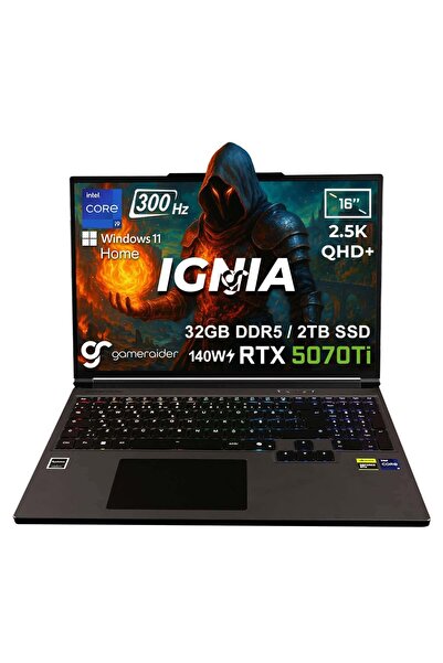 GameRaider IGNIA GR16 i9-14900HX 32GB DDR5 2TB SSD RTX 5070Ti 12GB 140W 16 in...