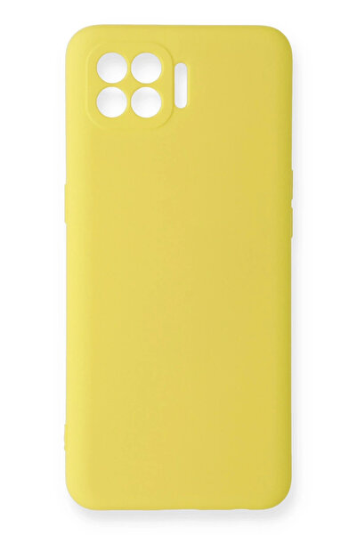 NewFace حافظة OZLSTOR Reno 4 Lite من السيليكون المخملي الداخلي (114317) - أصفر