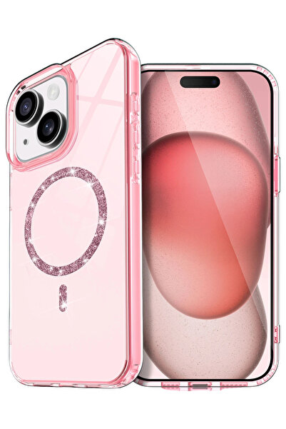 NewFace 1611357747 غطاء آيفون 15 بلس من أبل مع تقنية لايف دايموند وماج سيف (1...