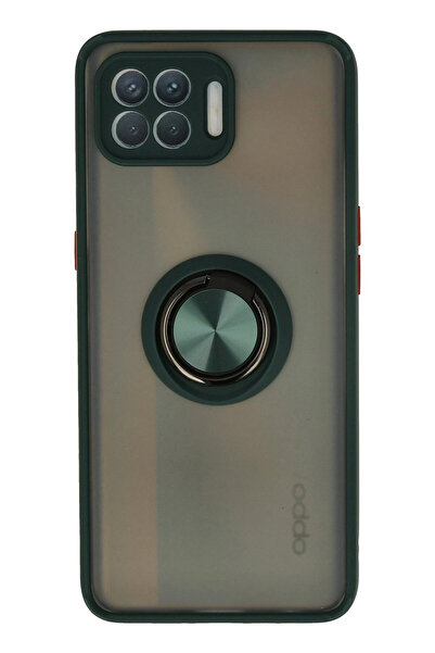 NewFace غطاء سيليكون من MSA Reno 4 Lite مع حلقة مونتريال - أخضر