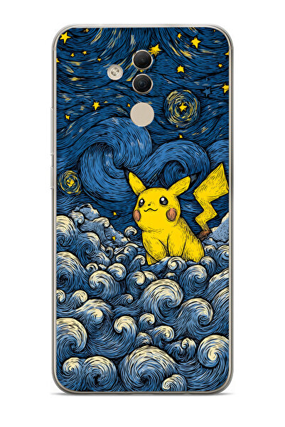Manitoba Huawei Mate 20 Lite Uyumlu Baskılı Yumuşak Silikon Şeffaf Telefon Kı...