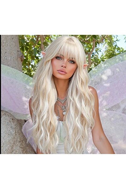 favorim peruk Yeni sezon soğuk sarı dalgalı peruk