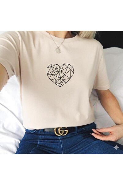 BW Bravely Wear Γυναικείο μπλουζάκι με στάμπα GEOMETRIC HEART