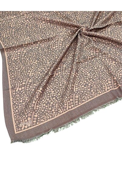 mim eşarp Ebruli Winter Patterned Scarf 95X95 cm