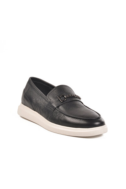 MARCOMEN 152-21139 Genuine Leather Black and White Men's Casual Shoes